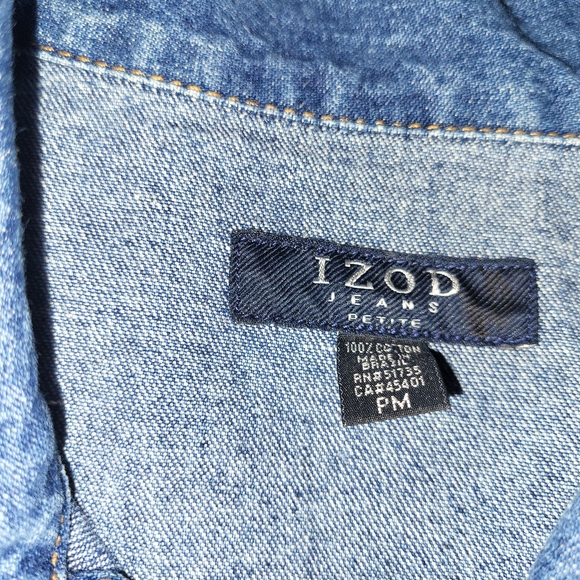 Women's Izod Jeans Handpainted Denim Jacket sz Petite Med - Picture 3 of 6